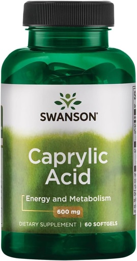 [BRSWIYT7PMBQK2I3] Swanson Ultra Caprylic Acid 600 mg 60 Sgels