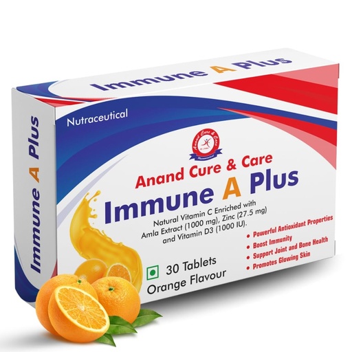[BRSRABT5BYOQKCI6] Anand Cure & Care Immune A Plus (Pack of 30 Tablets) |Natural Vitamin C| Enriched with amla Extract & Vitamin D3| support and strengthen the immune system | Packed with essential vitamins and minerals