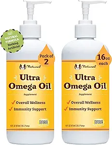 [BRSRAFAPO4DRACTA] Natural Dog Company 16 oz. -2 Pack Ultra Omega 3 Fish Oil for Dogs, Dog Fish Oil Supplement for Shedding, Itch Relief, Salmon Oil for Dogs, for Multi Dog Families or Large Breed Dogs, 32 oz Value