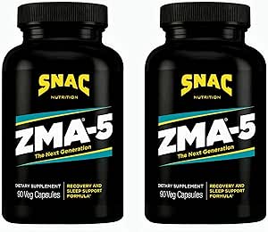 [BRSWYZIYCUFWGAYZ] SNAC ZMA-5 Sleep Aid Supplement, Promote Muscle Recovery & Growth, Immune Support, & Restorative Sleep with Zinc, Magnesium & 5-HTP, Post Workout, Before Bed ZMA Supplements 180 Count (2 Pack)