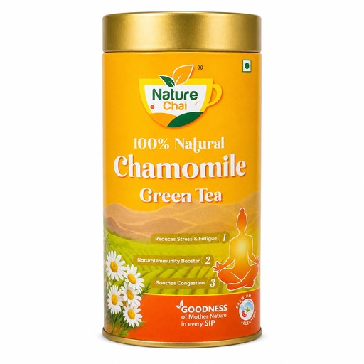 [BRSWGGL2OEMGYCIY] Chamomile Green Tea – 100% Natural Loose Leaf Tea (50g Tin Can) – Calming Chamomile & Green Tea Blend for Sleep & Relaxation, Pack of 2