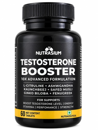 [BRSRYGAZOAMAK23B] Nutrasium Testosterone Booster Supplement For Men | Testo Booster with Tribulus 1000mg & Ashwagandha 500mg | L-Citrulline & Kaunch Beej | Safed Musli & Ginkgo Biloba | 30 Veg Tablets (60 Count)