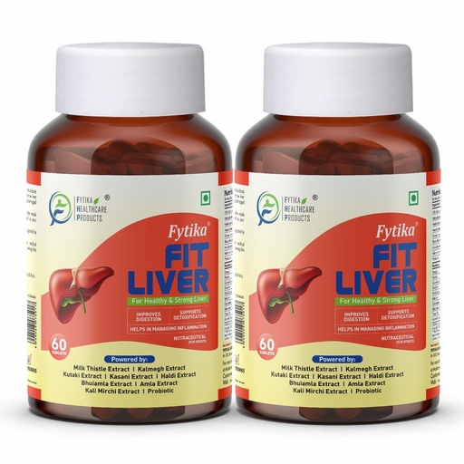 [BRSRMCA7B4GR4CLO] Fytika Fit Liver-120 Tablets | Liver Detox Supplement | For Healthy and Strong Liver | Enriched with Milk Thistle, Kutaki, Kalmegh, Bhumi Amla and Probiotics