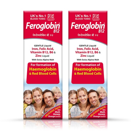 [BRSROGI5OIIRGC3P] Feroglobin B12 Liquid 200ml- Hematinic Liquid Supplement for Health & Vitality | Reduces Fatigue | Iron, B Vitamins & Minerals (Pack of 2)