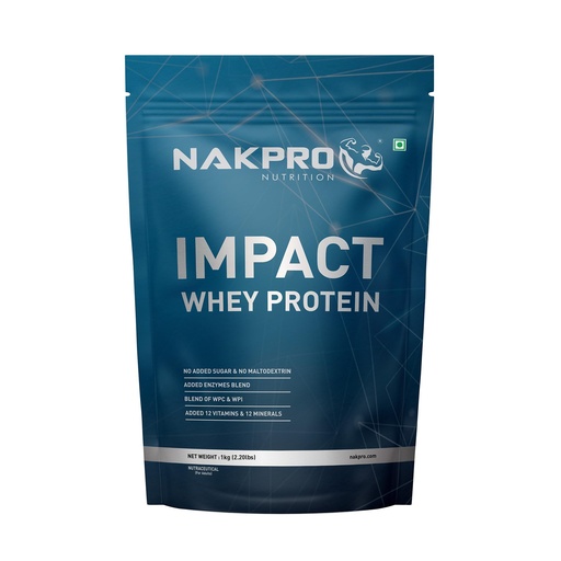 [BRSROFQYA4IAM2A2] NAKPRO NUTRITION Impact Whey Protein Isolate & Concentrate | 1 kg | 24g Protein | Malai Kulfi | Trustified Certified | Added Digestive Enzymes, Vitamins & Minerals