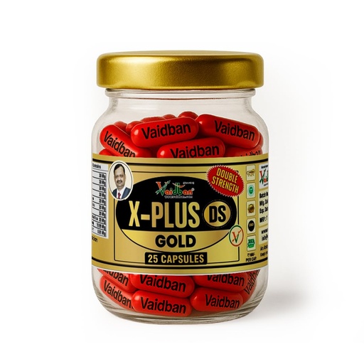 [BRSRGZYCOJYRG3Q6] Vaidban X-Plus DS Gold Capsule, Ayurvedic Vitality Supplement with Safed Musli, Ashwagandha, Shilajit, Shatavari, Giloy, Brahmi, Strength & Immunity Booster, Made in India