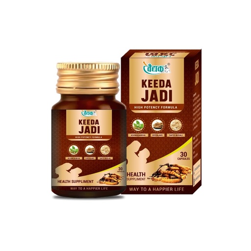 [BRSRGHYBCN7Q42TB] Swadeshi Ayurved Keeda Jadi Capsules 30 | Ayurvedic Herbal Supplement for Daily Energy, Vitality, Stamina & Strength Support | Natural Wellness Supplement