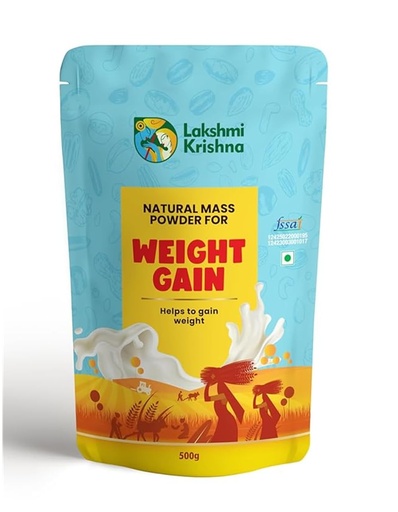 [BRSRGZT2OVYQ4H3V] Lakshmi Krishna Naturals Weight Gain Powder | Natural Mass Gainer with Millets, Nuts & Dates | Healthy Weight Gain & Muscle Support | No Added Chemicals | Easy Digestion | 500g