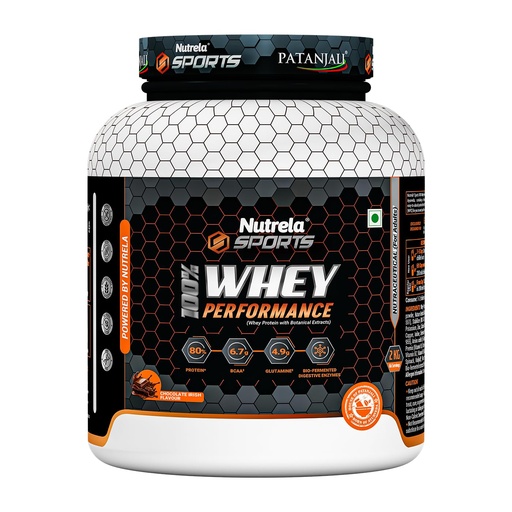 [BRSROZI3O4BAA3Y7] NUTRELA Sports Patanjali Whey Protein 2kg | Concentrate + Isolate | 24g Protein Per Scoop | 100% Vegetarian | Irish Chocolate
