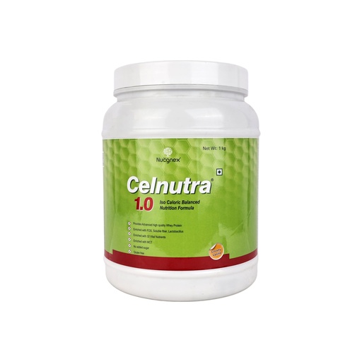 [BRSRYYL3CQOQE2DX] Nucgnex Celnutra 1.0 Adult Nutrition Drink | Complete Nutrition Drink| Daily Nutrition Protein Shake for Men and Women | Whey Protein with MCT | Easy to Digest | Vanilla Flavour | 1kg
