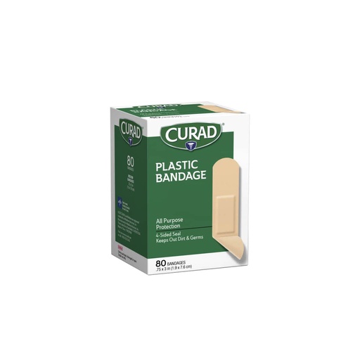 [BRSWIYQZOABWCA3E] Curad Plastic Bandages .75 X 3 Inches 80 Each