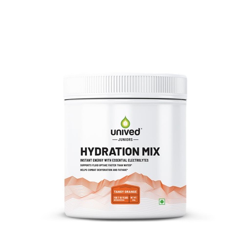 [BRSRAZAQCJ6RGCLK] Unived Junior’s Hydration Mix | For Young Athletes | For Energy and to Replenish Lost Electrolytes & to Rehydrate | Essential Electrolytes with Vitamin C & Zinc | Ages 7-18 (Tangy Orange)