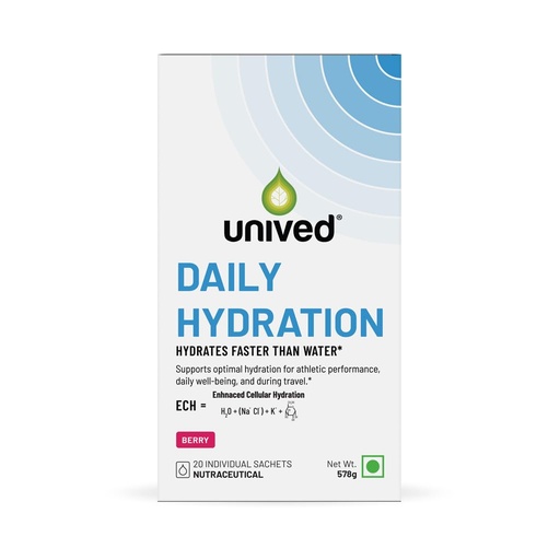 [BRSRAFAKB4GQIYLB] Unived Daily Hydration – Enhanced Cellular Hydration (ECH) with Electrolytes, Supports Athletic Performance, Daily Wellness, and Optimal Fluid Balance – Family-Friendly, (Box of 20, Berry)