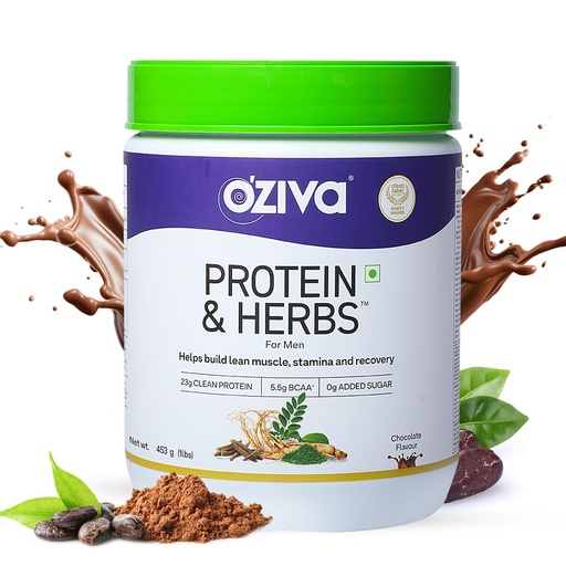 [BRSWKGQDA4DWICTU] OZiva Protein & Herbs for Men, Chocolate, 16 Servings, 500 g