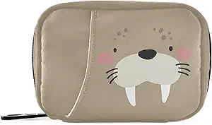 [BRSRMAQEPINGGCDB] Cute Sea Lion Pill Box 7 Day Pill Case Bag Travel Pill Organizer Bag with Zipper Pill Bag Portable Weekly Case Compact Size for Vitamin Supplement Holder