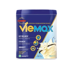 Complan VieMax - Scientifically designed nutrition for Adults (Vanilla Flavour, 400g, Jar) | High Protein, Prebiotic, Probiotic for Strength, Gut Wellness, Immunity