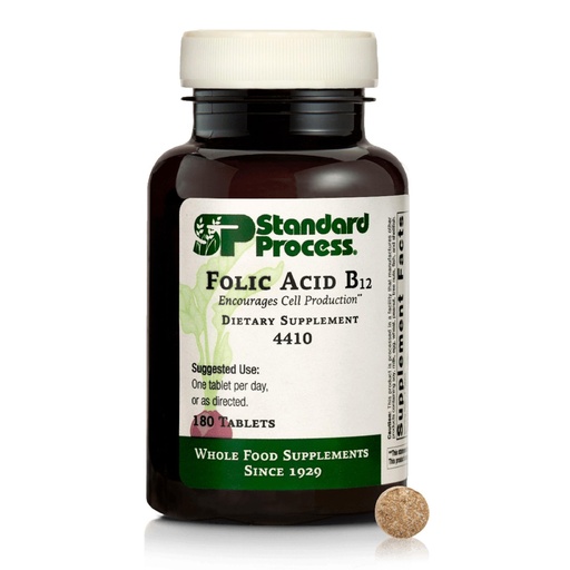 [BRSWGZ3YBYFRYDTZ] Standard Process Inc. Folic Acid B12-180 Tablets