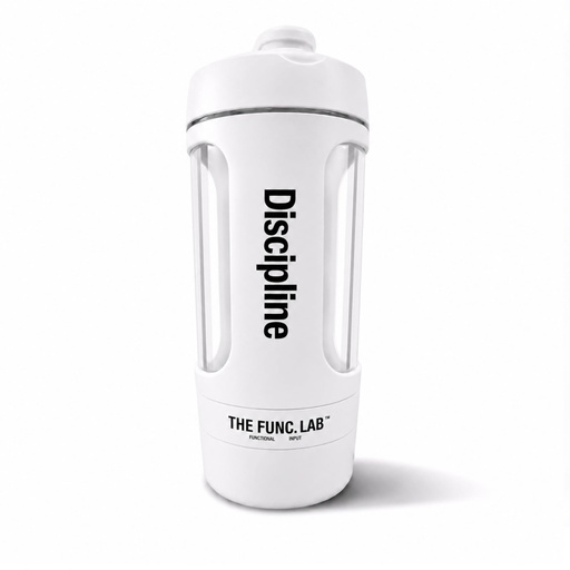 [BRSRYFIEDFYAMCDP] The Func. Lab Smart Electric Shaker | Discipline (White), 630 ml | 1200 mAh Rechargeable Battery | BPA-free Tritan Body | Portable Self-Mixing Protein Blender Bottle