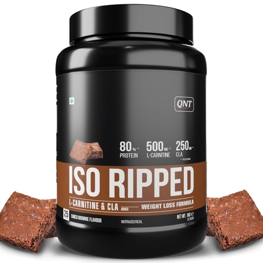 [BRSROYD5BEIQA3LL] QNT ISO Ripped Whey Protein Isolate Powder | With L-Carnitine & CLA | 32g Pure Whey Isolate per Serving | Supports Lean Muscle Growth & Weight Loss | Choco Brownie Flavor, 1 Kg