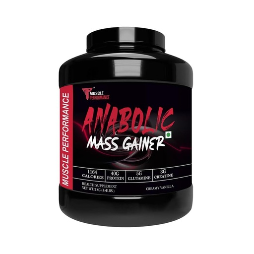 [BRSREBI2O55GOCDL] Anabolic Mass Gainer, 1164 Calories & 40g Protein, Creatine & Glutamine Blend, Digestive Enzymes & Probiotics, Creamy Vanilla, 2kg