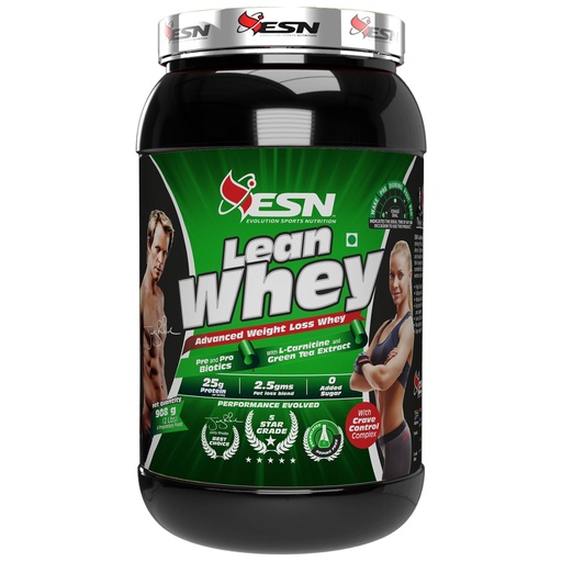 [BRSRAYD3OF7BMF36] ESN Lean Whey Protein | 2 lbs | Chocolate | 25 g Protein per Serving | 200mg Green Tea Leaf Extract | 1 g L-carnitine | Digestive Enzymes for better absorption | Crave Control Complex