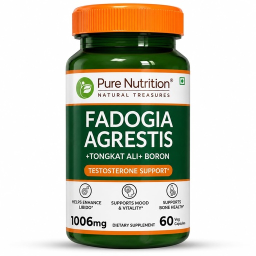 [BRSRGCAHCIHBEC35] Pure Nutrition Fadogia Agrestis (1006mg), 60 Veg Capsules | With Tongkat Ali & Boron | Supports Energy, Vitality & Performance