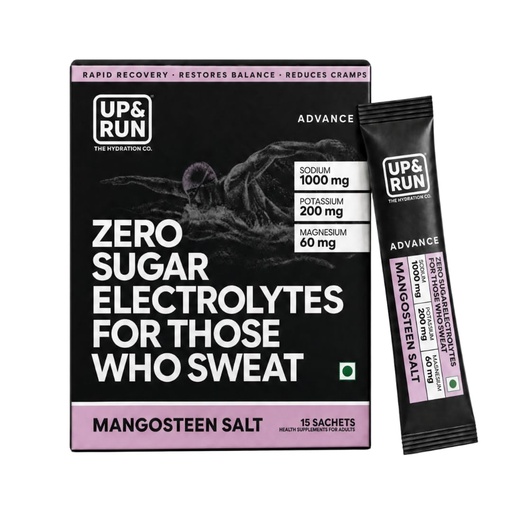 [BRSREGIOB5YAA332] UP&RUN Advance Mangosteen Salt | Sugar Free Electrolyte for Adults | 15 Sachets