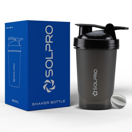 [BRSRABINBZ4GOHQU] Solpro Fury Shaker Bottle | 450mL | Portable and Leak-Proof | Non-Slip Grip | Ideal for Protein Shakes, Smoothies, Pre Workout and More | BPA Free
