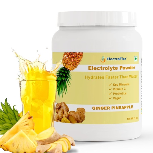 [BRSRAZ35OJ6GMYA2] Electrolyte Powder 100 servings | Electrolyte Powder with Probiotics & Vitamin C | Instant Energy Drink for Workout for Men & Women- 1 Kg Jar Pack (Ginger Pineapple)