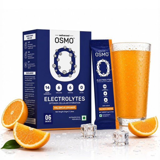 [BRSRYZQYBB6WKEQV] OSMO - Electrolyte Sachets | Valencia Orange (36g, 6 Servings) | Zero Sugar