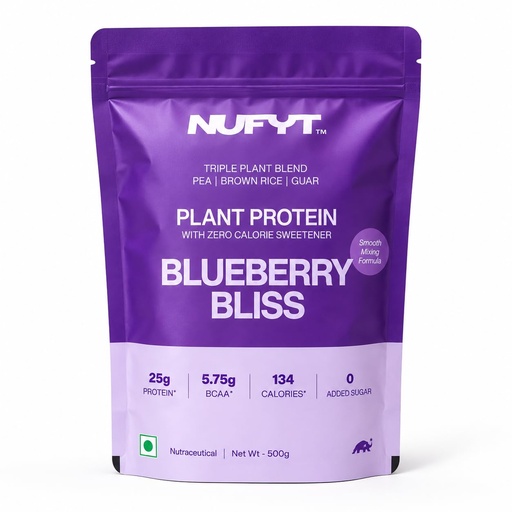 [BRSRGZYBOJ7AG3T3] Blueberry Plant Protein Powder 500g | 25g Protein Per Scoop | Pea + Brown Rice + Guar Blend | No Added Sugar, Vegan, Soy & Gluten Free | Probiotic + Enzymes | Blueberry Bliss
