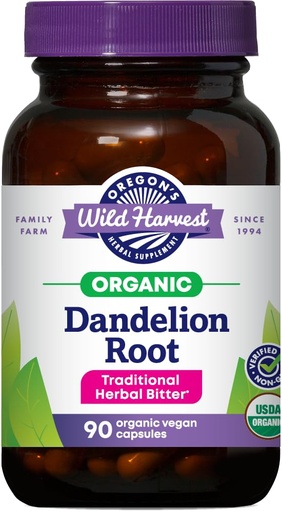 [BRSWIF32CN7A2ADE] Oregon's Wild Harvest Dandelion Root Organic Supplement | Traditional Herbal Bitter, 90 Vegan Capsules