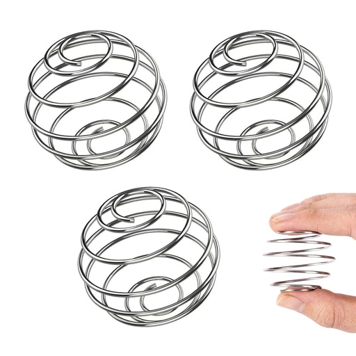 [BRSREYABB55QG2DK] IN-IMAGINE 3 Pcs Protein Shaker Bottle Mixer Ball Set, Spring Balls for Efficient Mixing - Fits Most Shaker Bottles, Gym Bottles Steel Containers (5.5 * 4.5cm)