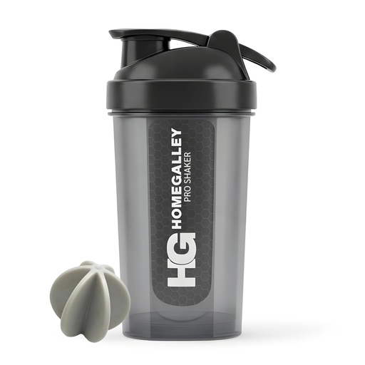 [BRSRGAT7AUFBMYIV] Pro Shaker Bottle with Blender Ball, Leakproof BPA Free Protein Mixer for Gym & Pre/Post Workout with Flip Top Lid, Black 500ml