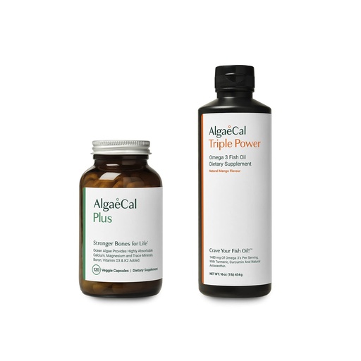 [BRSRM2YFBMNGKFYU] AlgaeCal Bundle - All Natural Calcium Supplement VIT D3 & K2, Magnesium, Boron and Trace Minerals & Triple Power Omega-3 Fish Oil Natural Liquid Emulsion with EPA DHA Curcumin, Astaxanthin