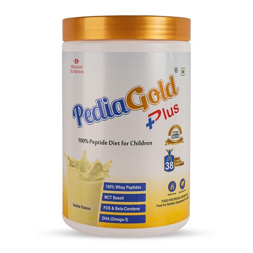 [BRSRE2QHOYMQKAI4] PediaGold Plus Peptide Diet for 2-14 Years Children | Vanilla-1Kg | No Refined Sugar | 38 Vital Nutrients | East to Digest Protein | Eye-Immunity-Height-Brain Health | Nutritional Supplement for Kids
