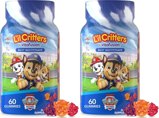 [BRSRAY35CR6R6H3K] L'il Critters Paw Patrol Gummy Vites Daily Gummy Uşaqlar üçün Multivitamin, Immune Support Cherry, Orange və Blueberry Flavors üçün Vitamin C, D3 Immune