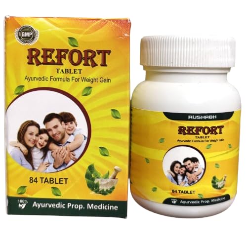 [BRSREHTYPJ7B4F3K] Rushabh Gaharwar Organics Refort 84 Tablets | A Herbal Weight Gainer | Help to Improve Metabolism, Digestion, Appetite, Weight Gain & Mass Muscle Growth for Both Men and Women