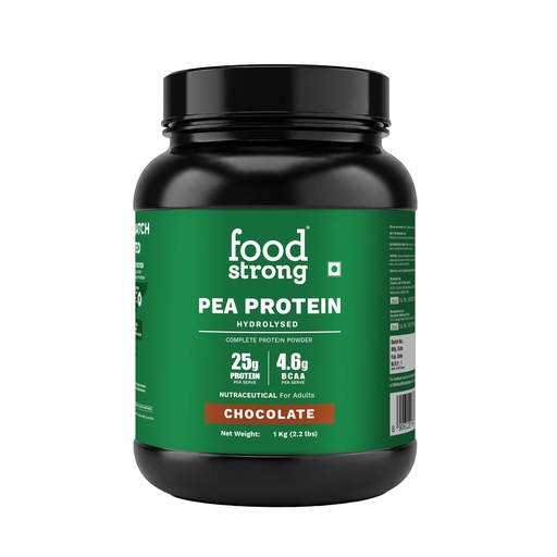 [BRSRYZ3YPIFBGEL5] Foodstrong Pea Protein Powder | Higher Absorption & Faster Digestion | Complete Plant Protein with All 9 Essential Amino Acids | Chocolate, 1kg