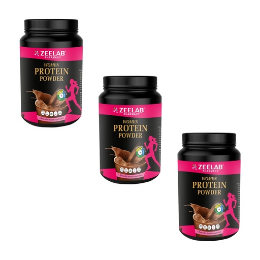 [BRSROBD6AV6RGDQU] Zeelab Women Protein Powder 500g (Pack of 3) chocolate Flavour | Fortified with Calcium, Iron & Zinc | Protein Supplement for Women