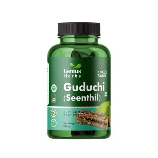 [BRSW2C3QBEPRGFDP] Guduchi Tablets - Pure Herbs Guduchi seenthil Tablets 500mg (180 Tablets) Immunity Wellness/Strengthens Immunity