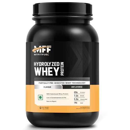 [BRSWGZINPMBAGG3U] MyFitFuel Hydrolyzed Whey Protein Powder | 1 Kg, 30 Servings (Unflavoured) | Pre Digested Protein