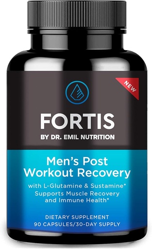 [BRSWYA3RBUPBYF34] DR. EMIL NUTRITION Fortis Post-Workout Recovery Capsule for Men with L-Glutamine and Sustamine to Support Muscle Recovery & Immune Health, 30 Servings