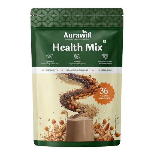 [BRSRYZTYCABAMG3L] Aurawill Health Mix Powder 1.35 Kg | 36 Natural Ingredients | Sathu Maavu Multigrain Drink | No Added Sugar | for Kids Adults Elders | Gut Immunity