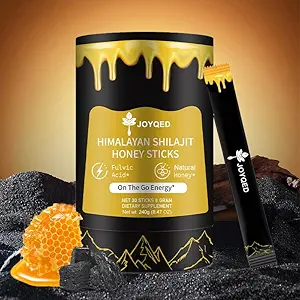 [BRSRAHAPCANQ223Z] Pure Himalayan Shilajit Sticks with Natural Honey & Saffron, Easy to Consume,Shilajit Sticks for Energy Support, Vitality,Immune,85+ Trace Minerals, Fulvic Acid for Men & Women- 30 Sticks (1)