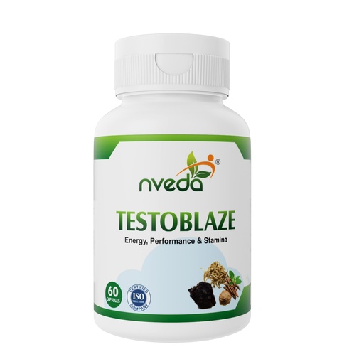 [BRSROFI7AEFR4CDG] Nveda Testoblaze Testosterone Booster for Men | Muscle Growth, Strength, Energy & Stamina Supplement | Shilajit, Ashwagandha, Safed Musli & Tribulus | Men Vitality & Performance Support | 60 Veg Capsules
