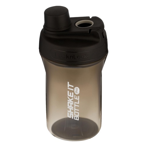 [BRSW2AQ3C4IBE3T4] LocknLock Shake It Bottle Pro with Handle, Travel/Fitness/Sports Protein Shaker for Shakes/Smoothies, BPA Free, Plastic, 22 oz, Black