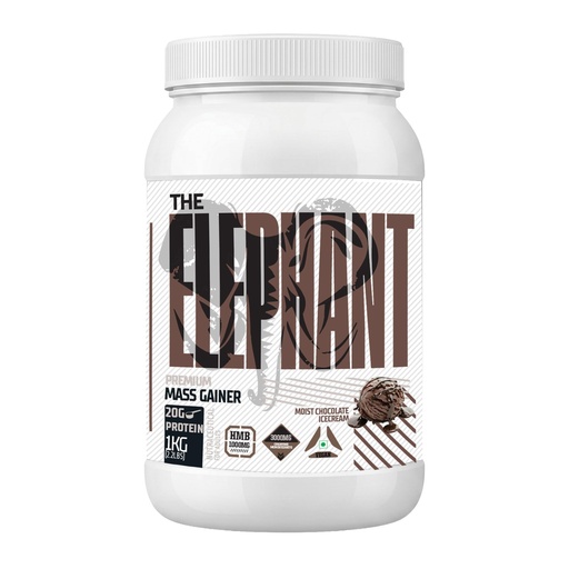 [BRSRYZA6BMJRUYDD] Absolute Nutrition Elephant Premium Mass Gainer | Weight Gainer with 20g Protein, 3000mg Creatine Monohydrate & 1000mg HMB | Muscle Gain Supplement | 1kg (Moist Chocolate Icecream)