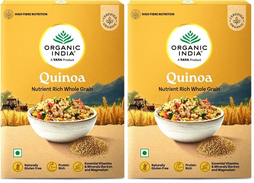 [BRSRYZY3OQAWG3I2] A TATA Product – Organic India Quinoa – 500g | Nutrient-Rich Whole Grain | Protein-Rich | Gluten-Free | Source of Iron & Magnesium (Pack of 2)