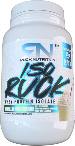 [BRSRAHQ7AUNQKDQ2] RUCK NUTRITION ISO Protein Powder | 100% Whey Protein Isolate | 25G of Protein for Muscle Recovery | 0g of Fat, 0g of Sugar | Gourmet Taste (30 Servings, Vanilla Milkshake)
